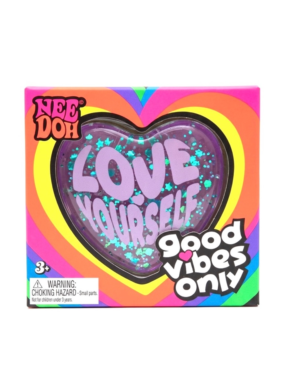 NeeDoh Heart Stress Ball Nee Doh Purple Love Yourself - Good Vibes Only